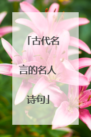 古代名言的名人诗句