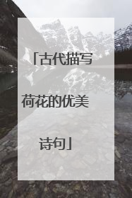 古代描写荷花的优美诗句