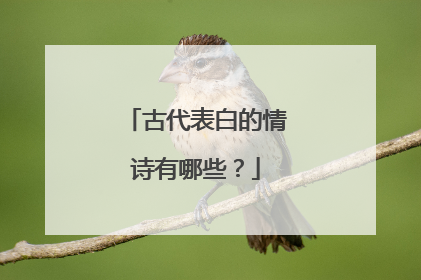 古代表白的情诗有哪些?