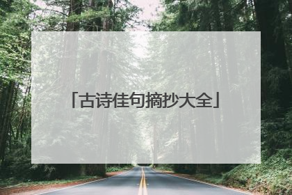 古诗佳句摘抄大全