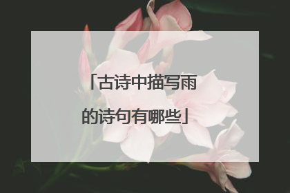 古诗中描写雨的诗句有哪些