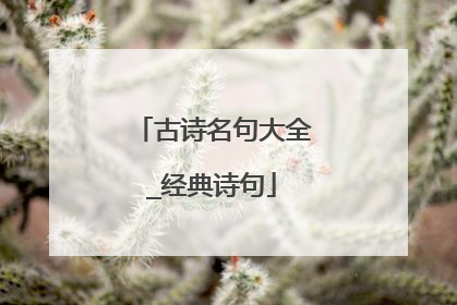 古诗名句大全_经典诗句