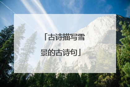 古诗描写雪景的古诗句