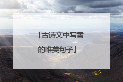 古诗文中写雪的唯美句子