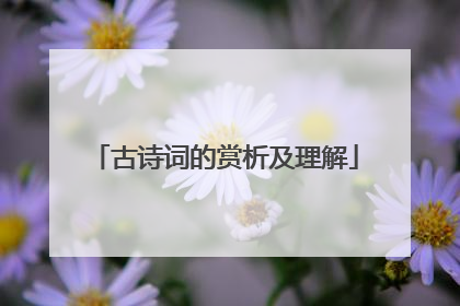 古诗词的赏析及理解