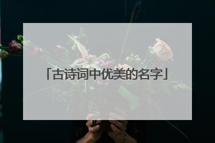 古诗词中优美的名字