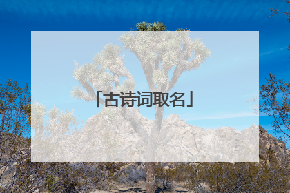 古诗词取名