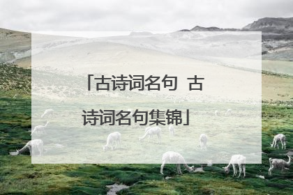 古诗词名句 古诗词名句集锦