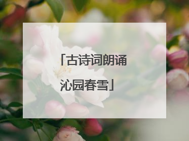 古诗词朗诵沁园春雪