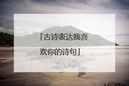 古诗表达我喜欢你的诗句