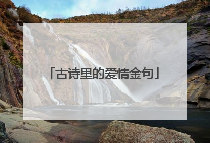 古诗里的爱情金句