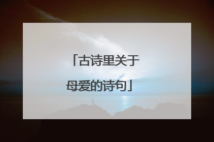 古诗里关于母爱的诗句