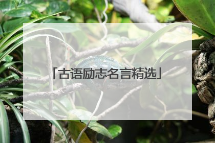 古语励志名言精选