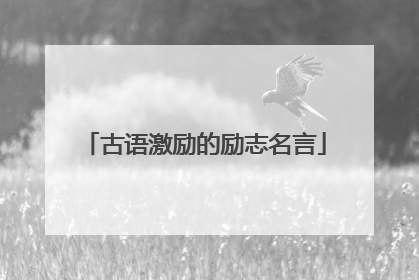 古语激励的励志名言