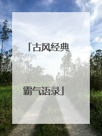 古风经典霸气语录