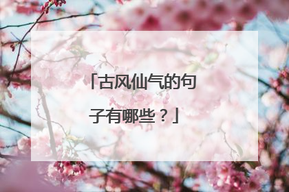 古风仙气的句子有哪些？