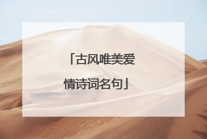 古风唯美爱情诗词名句