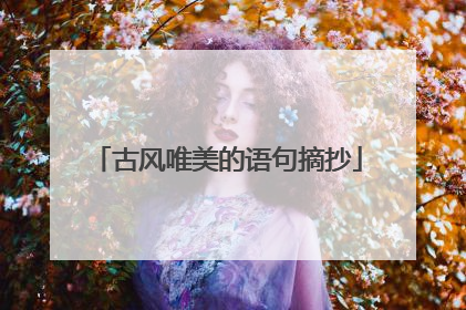 古风唯美的语句摘抄