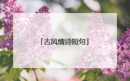 古风情诗短句