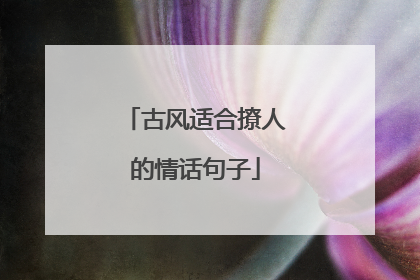 古风适合撩人的情话句子