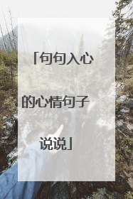 句句入心的心情句子说说