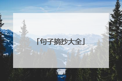 句子摘抄大全
