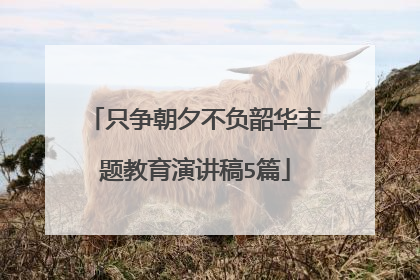 只争朝夕不负韶华主题教育演讲稿5篇