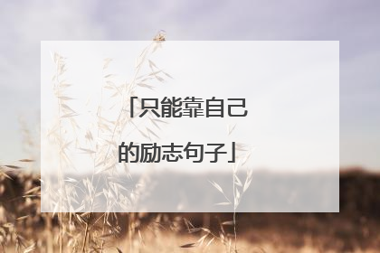 只能靠自己的励志句子