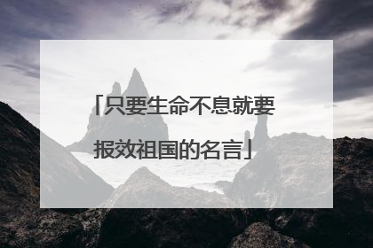 只要生命不息就要报效祖国的名言