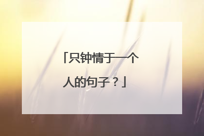 只钟情于一个人的句子?