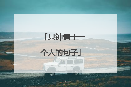 只钟情于一个人的句子