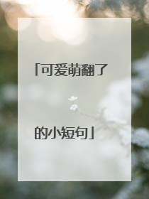 可爱萌翻了的小短句