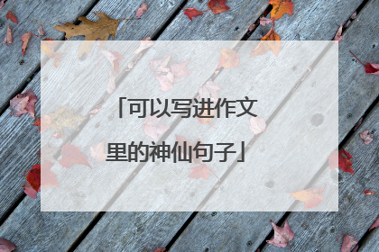 可以写进作文里的神仙句子