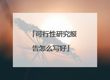 可行性研究报告怎么写好
