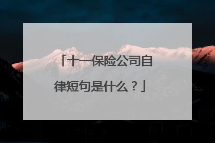 十一保险公司自律短句是什么?