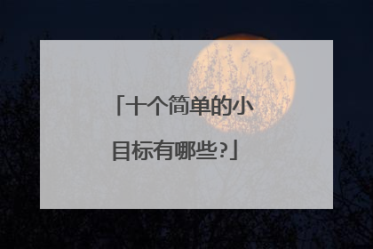 十个简单的小目标有哪些?