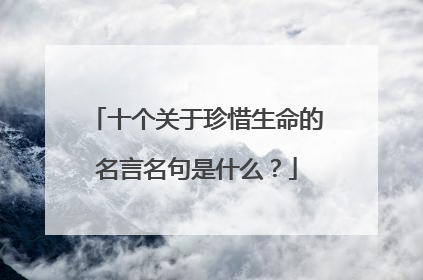 十个关于珍惜生命的名言名句是什么？