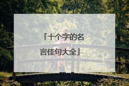 十个字的名言佳句大全