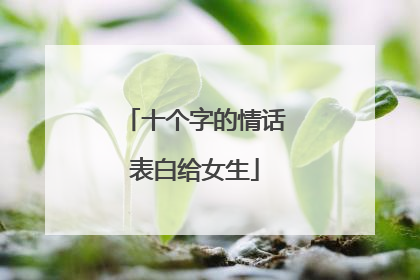 十个字的情话表白给女生