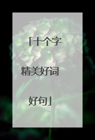 十个字精美好词好句