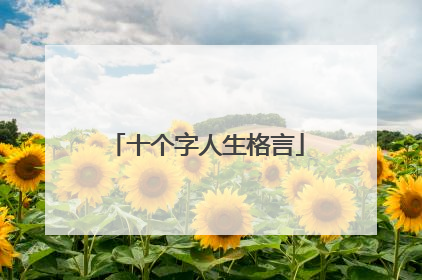 十个字人生格言