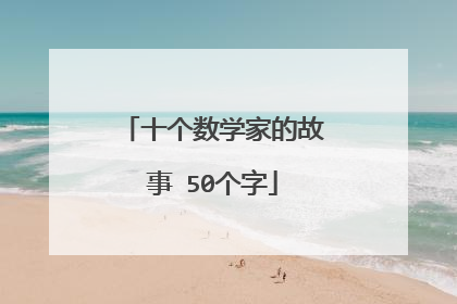 十个数学家的故事 50个字