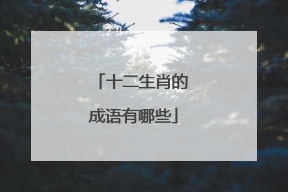 十二生肖的成语有哪些