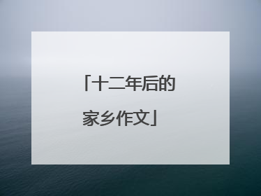十二年后的家乡作文