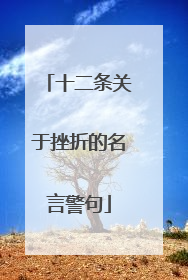 十二条关于挫折的名言警句