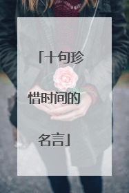 十句珍惜时间的名言