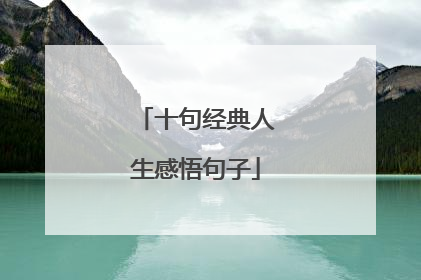 十句经典人生感悟句子