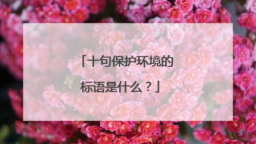 十句保护环境的标语是什么?