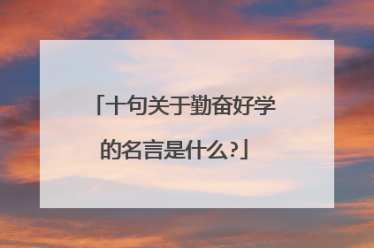 十句关于勤奋好学的名言是什么?