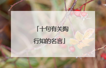十句有关陶行知的名言